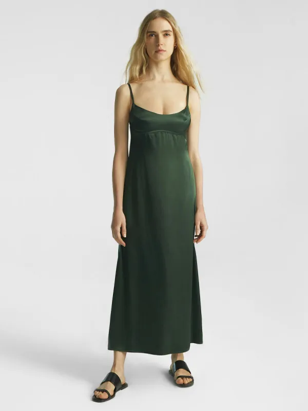 Silk-Like Satin Bustier Midi Dress sold by ogl move