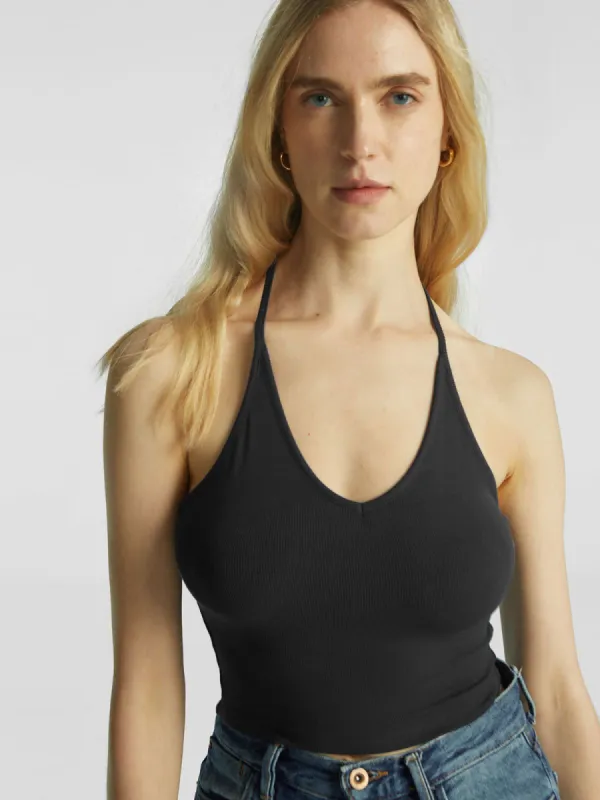 Eco-SkinKiss® Spaghetti Halter Neck Crop Top sold by ogl move