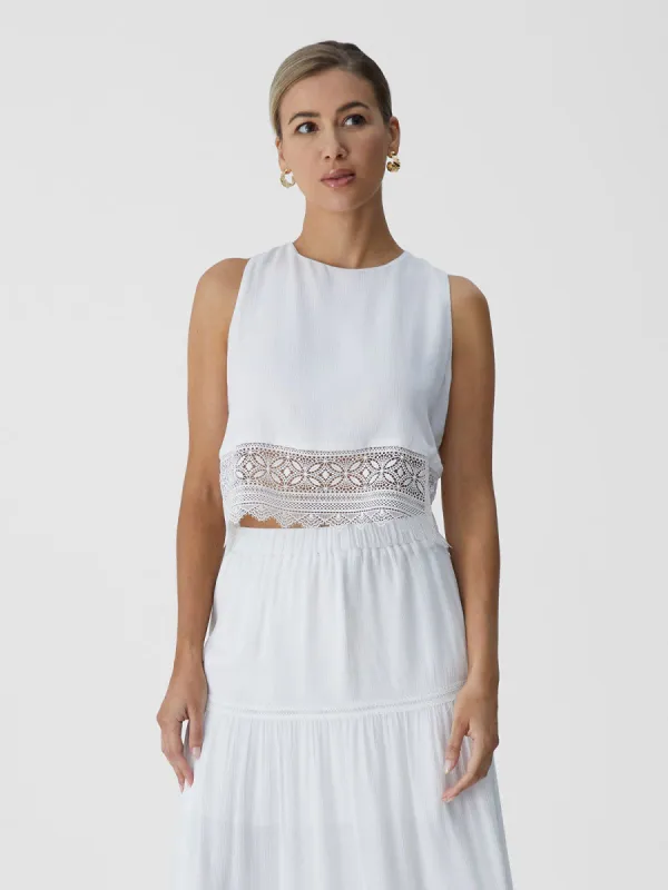 Lace Panel Crew Vacay Tank sold by ogl move