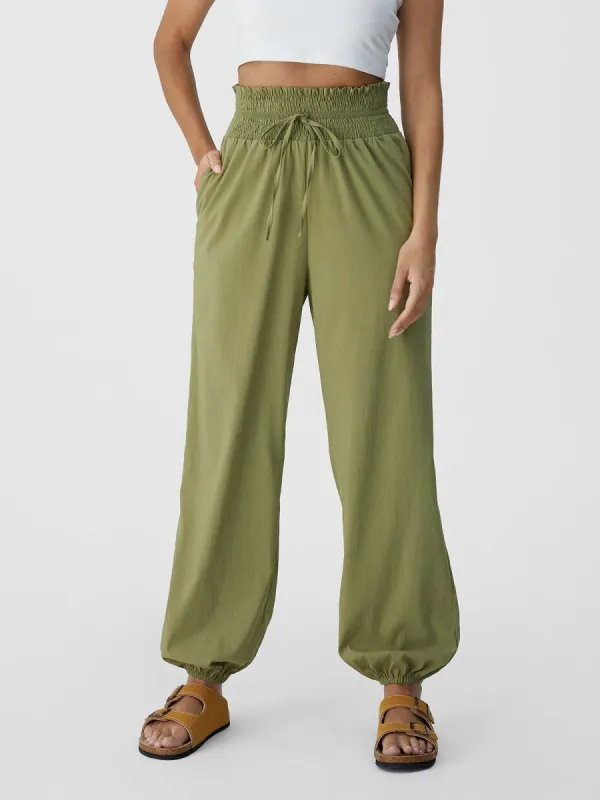 Smocked Flatter-Waist Jogger sold by ogl move
