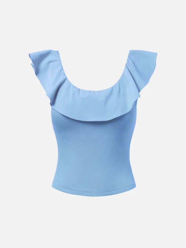 Plantive™ Ruffled Open Back Padded Tank Top sold by ogl move