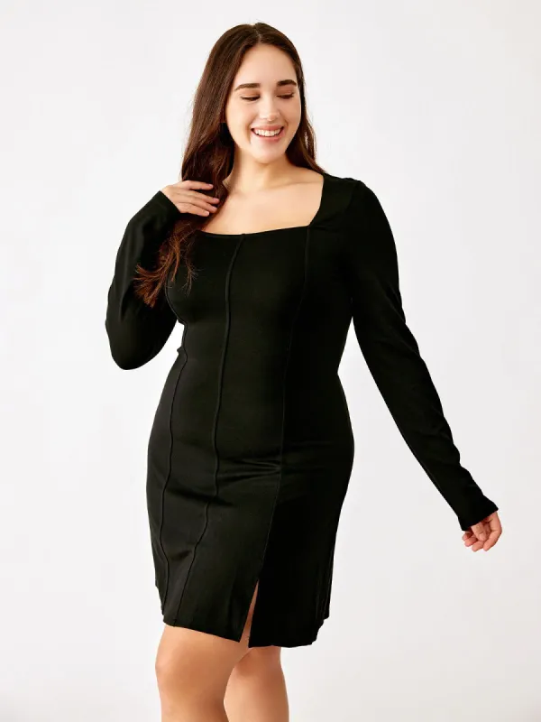 Vintage Square Neck Knit Dress sold by ogl move