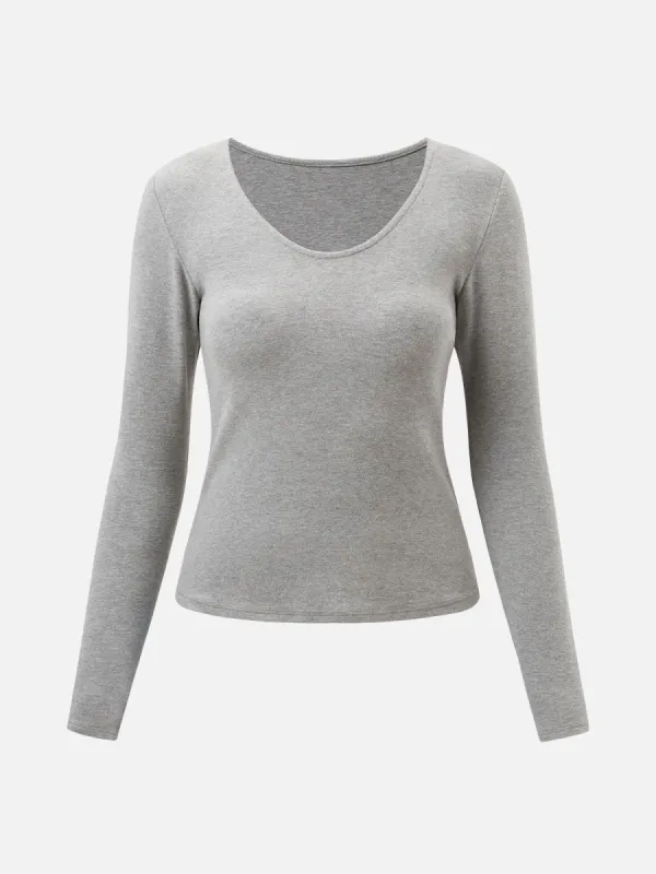 Eco-Mousse® Elegant Long Sleeve V-neck Tee sold by ogl move