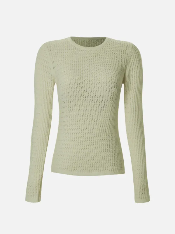 Round Neck Hollow Out Knit Sweater sold by ogl move