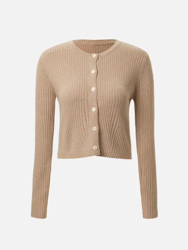 Wide Rib Wool Knit Cardigan sold by ogl move