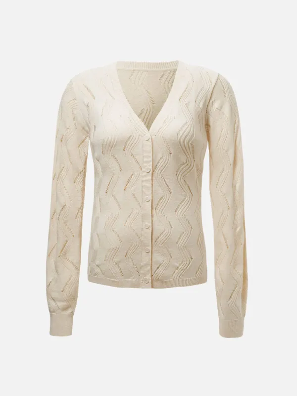Hollow Out Wool Knit Cardigan sold by ogl move