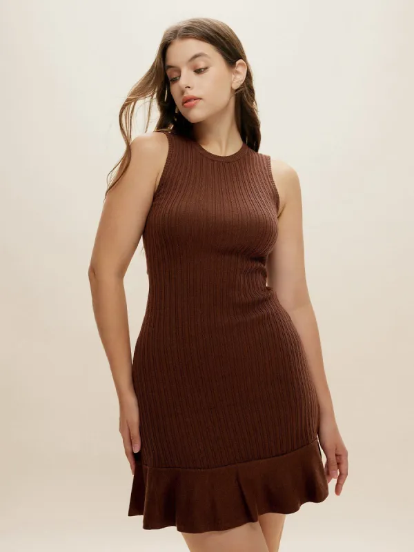 Ruffled midi Wool Knit Sweater Dress sold by ogl move