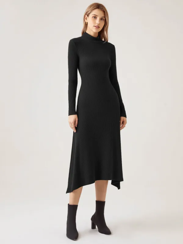 Cashsoft Thick Rib Mockneck Maxi Dress made by OGLmove