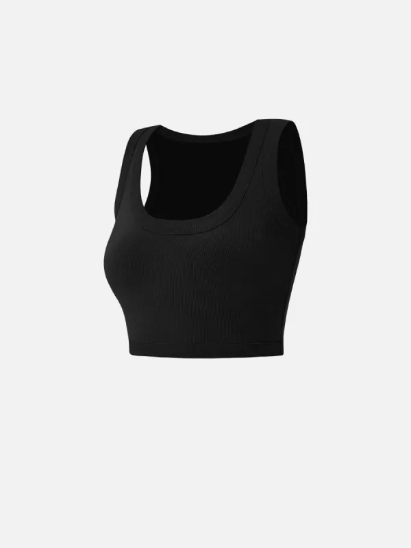 Plantive™ Scoop All-Over Rib Crop Tank sold by ogl move