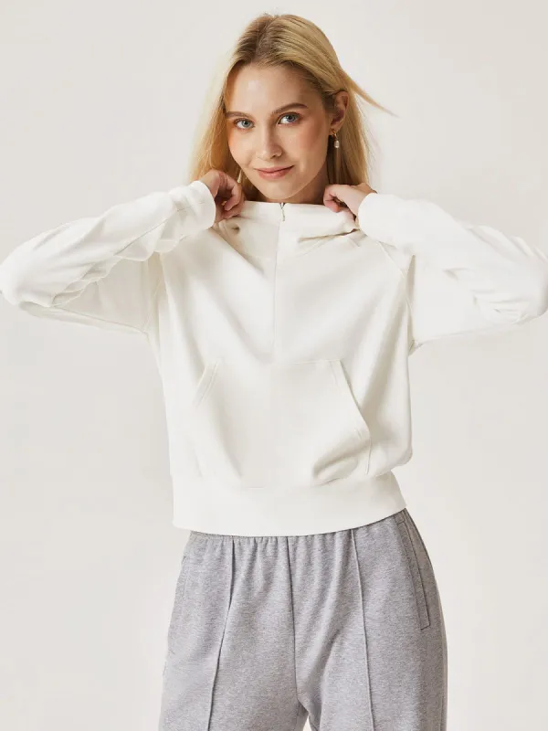 Anti-Bacteria Half-Zip Kangaroo Hooded Top sold by ogl move