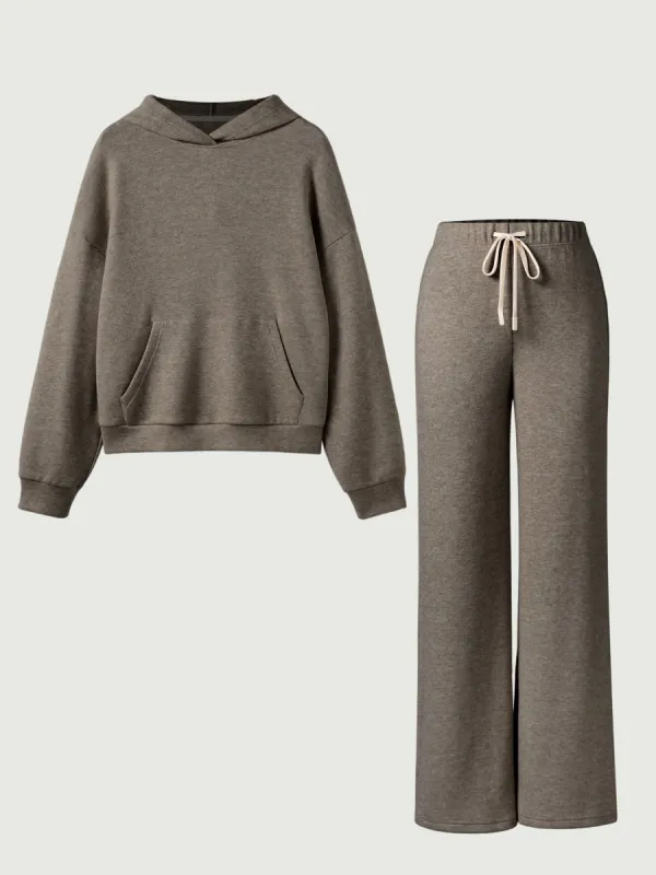 Cashsoft Oversized Hoodie Sweater & Elastic Waist Wide Leg Pant 2Pcs Set sold by ogl move