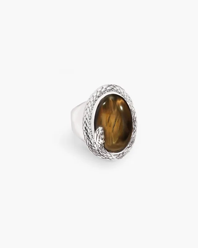 Coil Tiger's Eye Stone Ring sold by en route