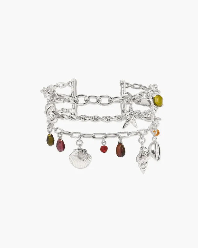 Coral Dancer Charm Bracelet in Silver sold by en route