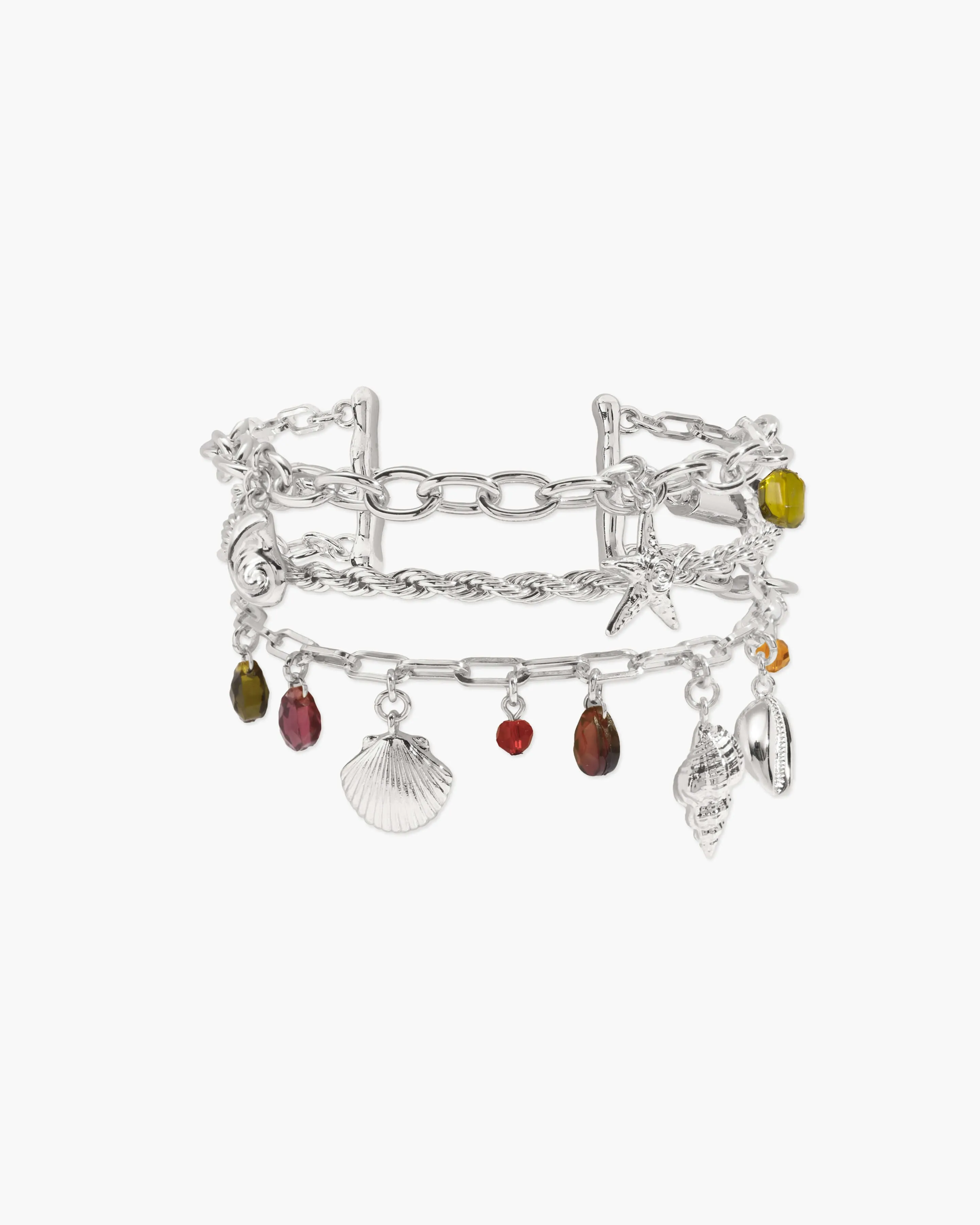 Coral Dancer Charm Bracelet in Silver sold by En Route Jewelry