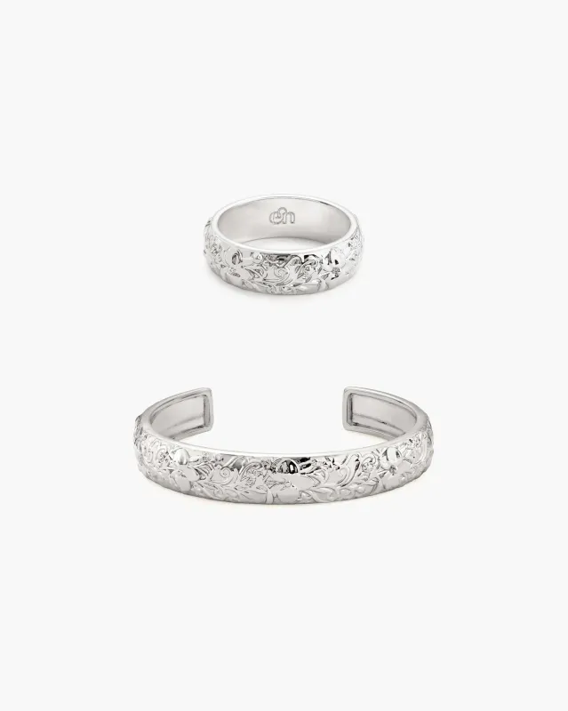 Serenade of Orchid Set in Silver sold by En Route Jewelry