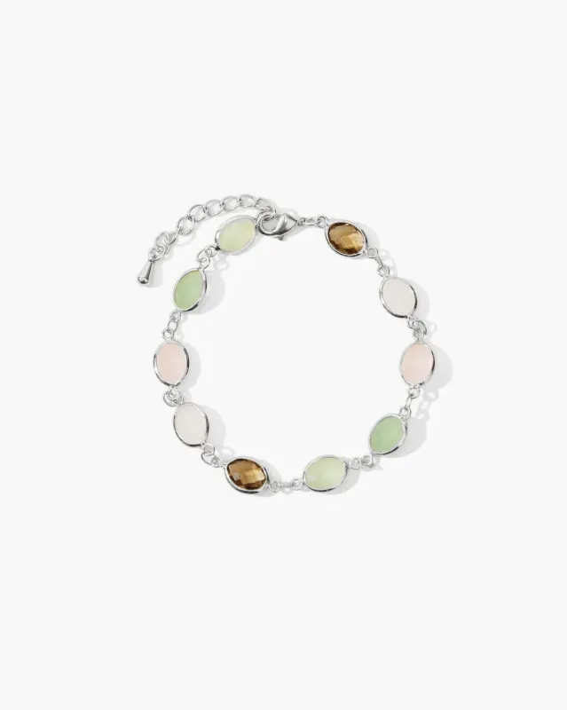 Whimsical Romance Stone Bracelet in Silver made by En Route Jewelry
