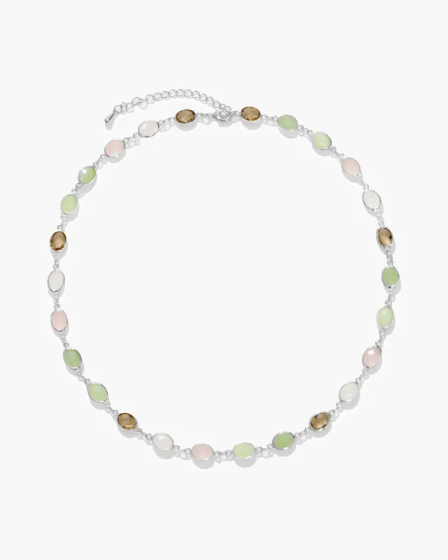 Whimsical Romance Stone Necklace in Silver sold by en route