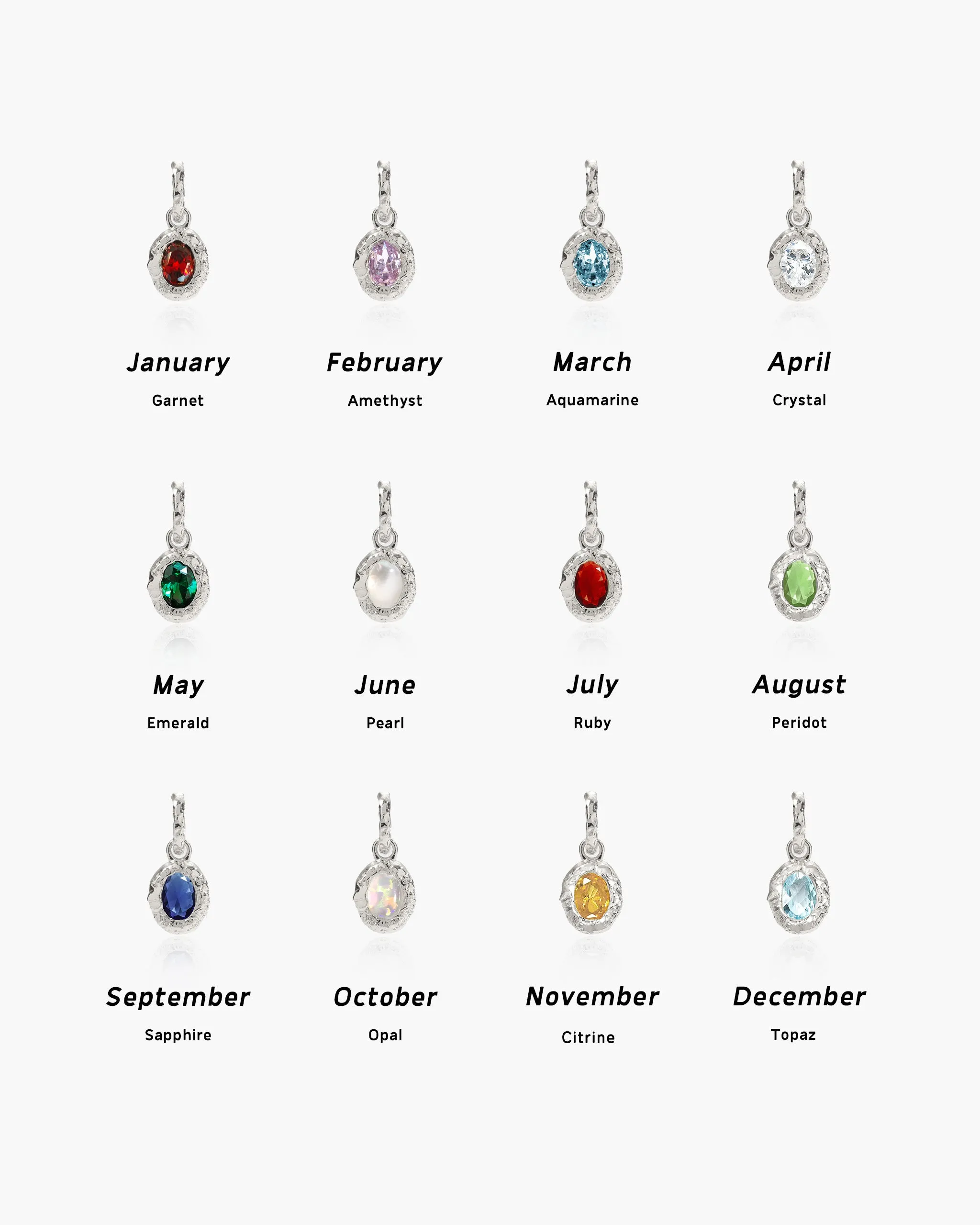 Birthstone Earrings in Silver sold by en route product image thumbnail 3