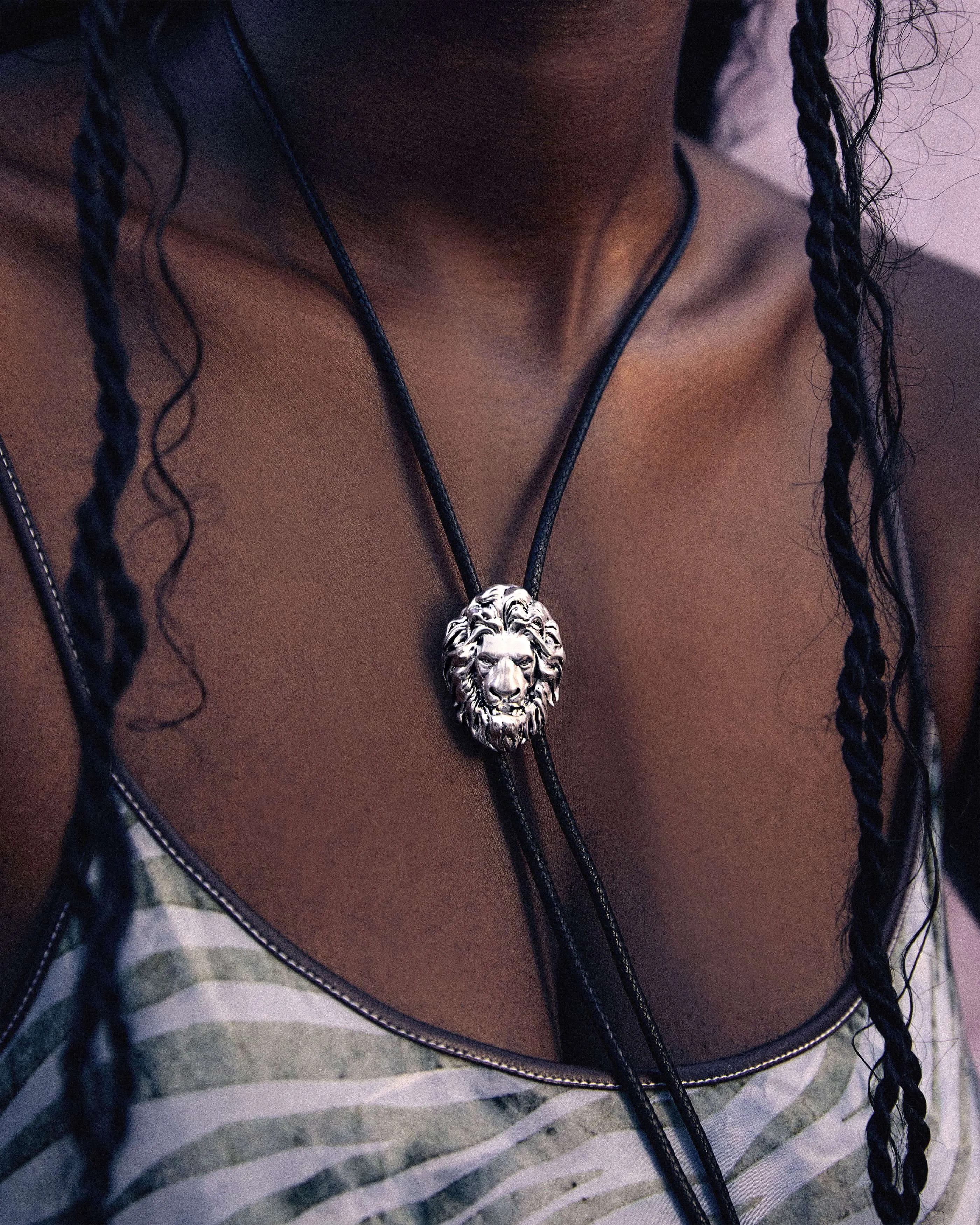 Lion Guard Bolo Tie in Silver sold by En Route Jewelry product image thumbnail 2
