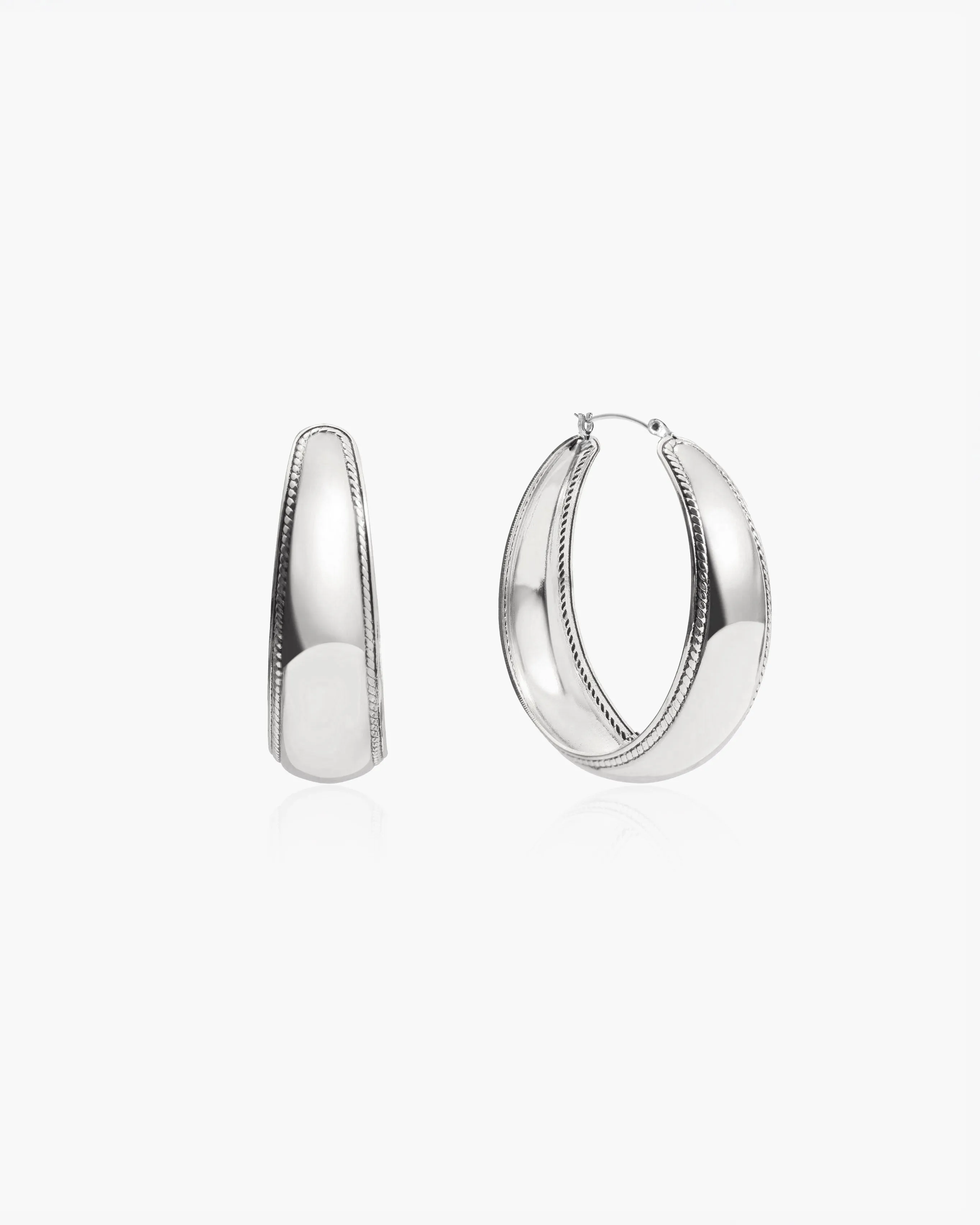 Orin Large Hoop Earrings in Silver sold by En Route Jewelry