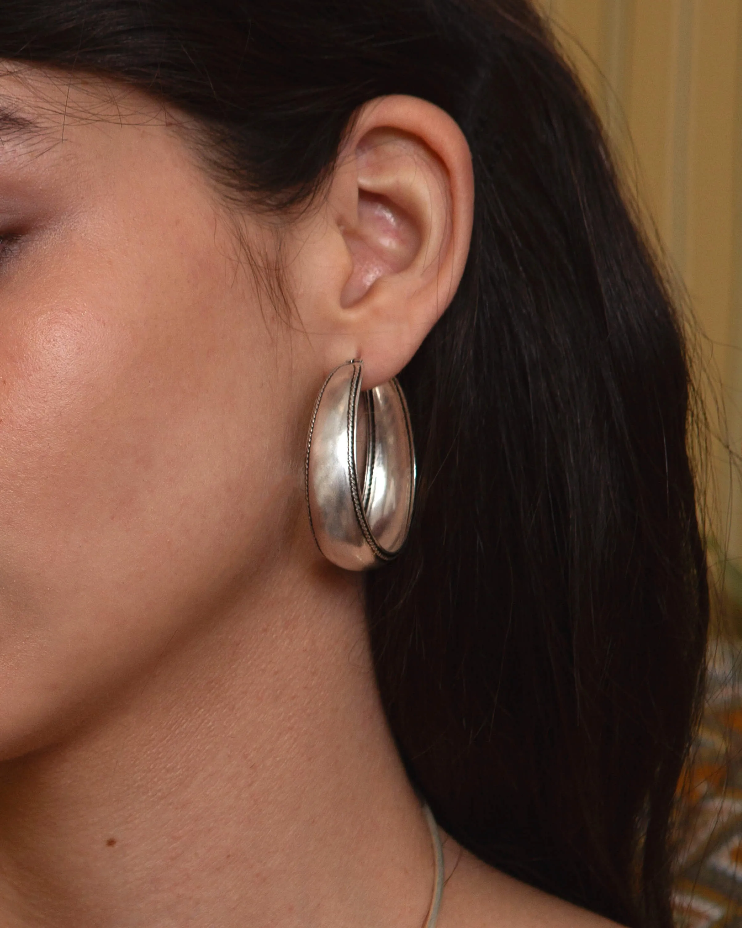 Orin Large Hoop Earrings in Silver sold by En Route Jewelry product image thumbnail 2