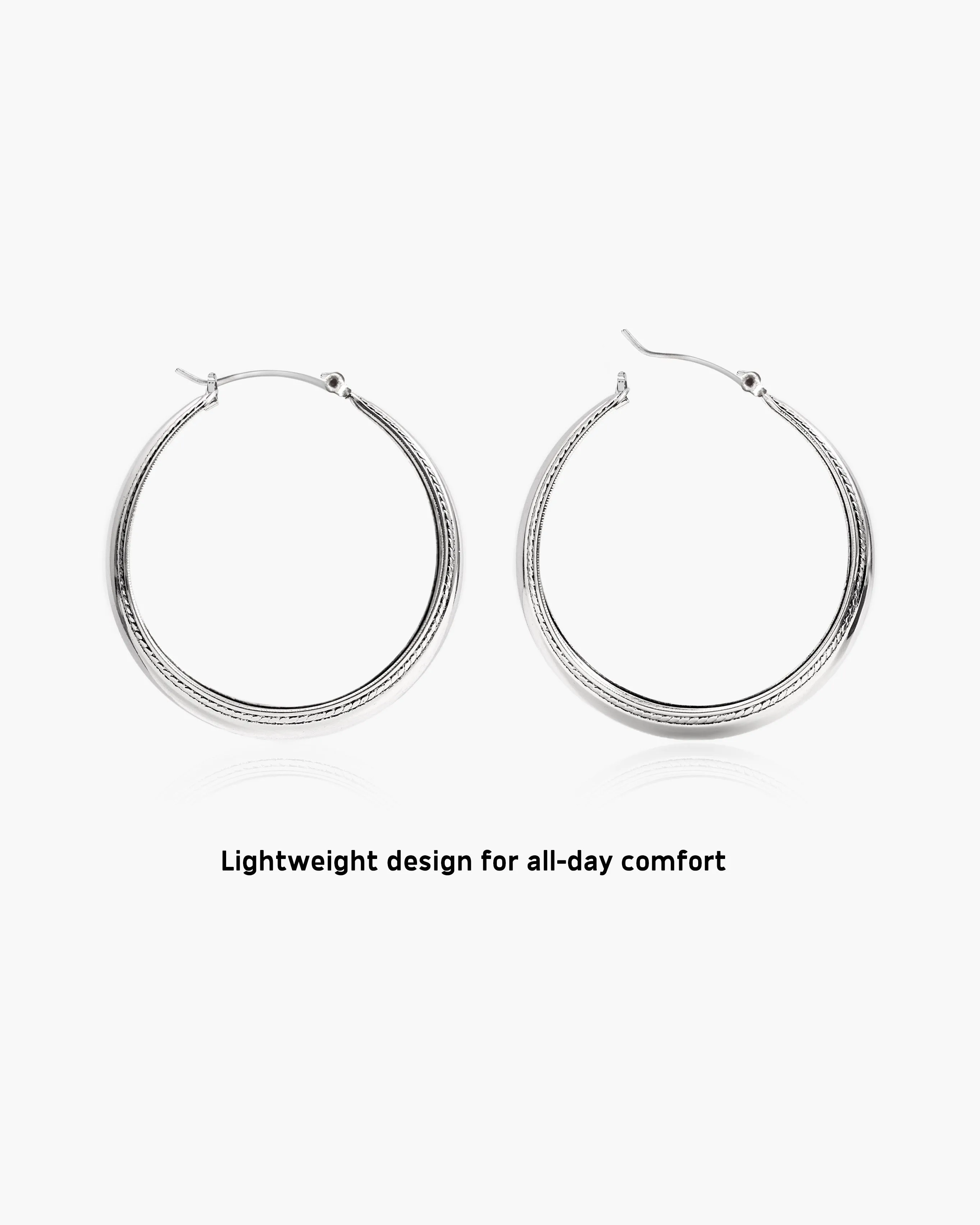 Orin Large Hoop Earrings in Silver sold by En Route Jewelry product image thumbnail 3