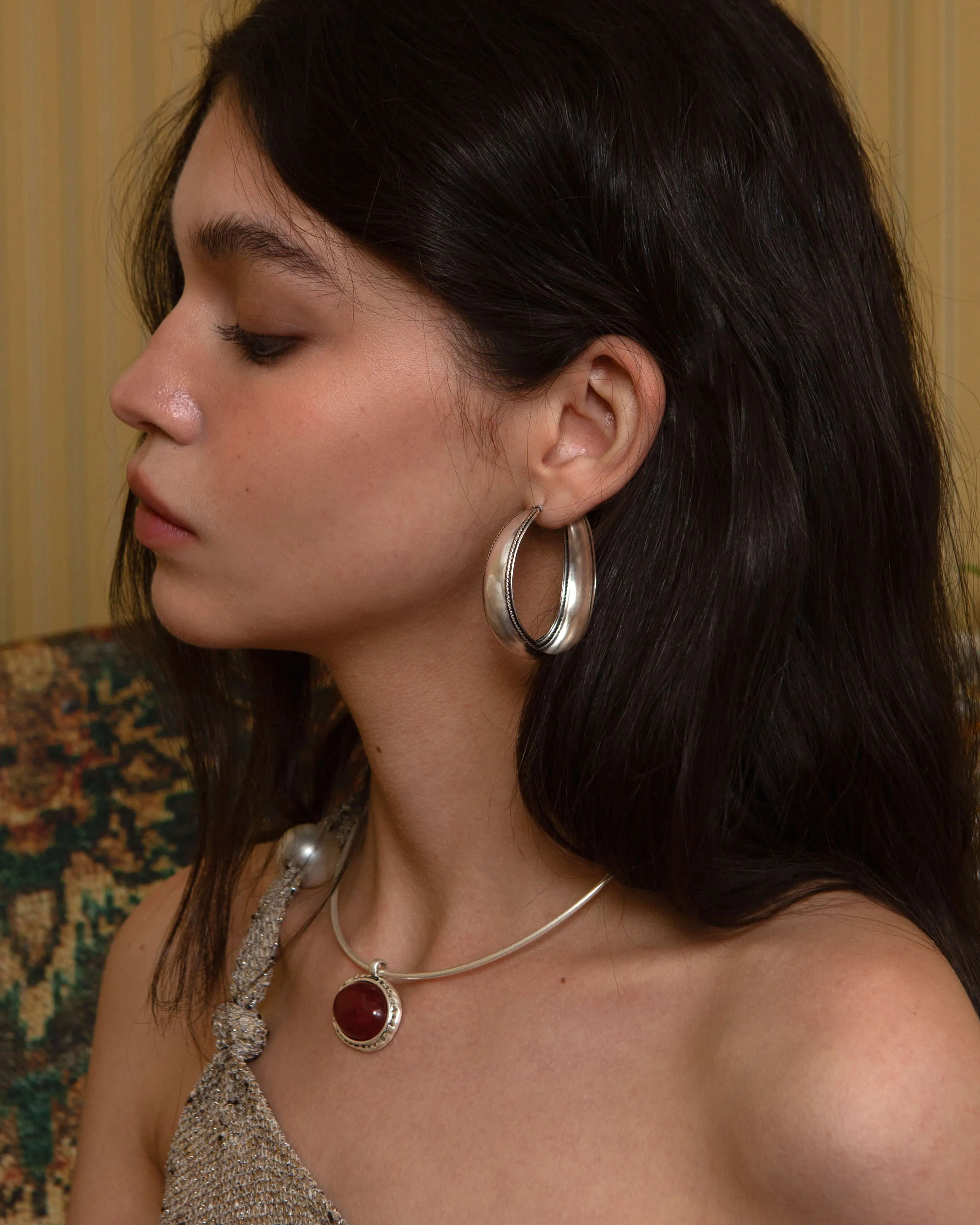 Orin Large Hoop Earrings in Silver sold by En Route Jewelry product image thumbnail 4