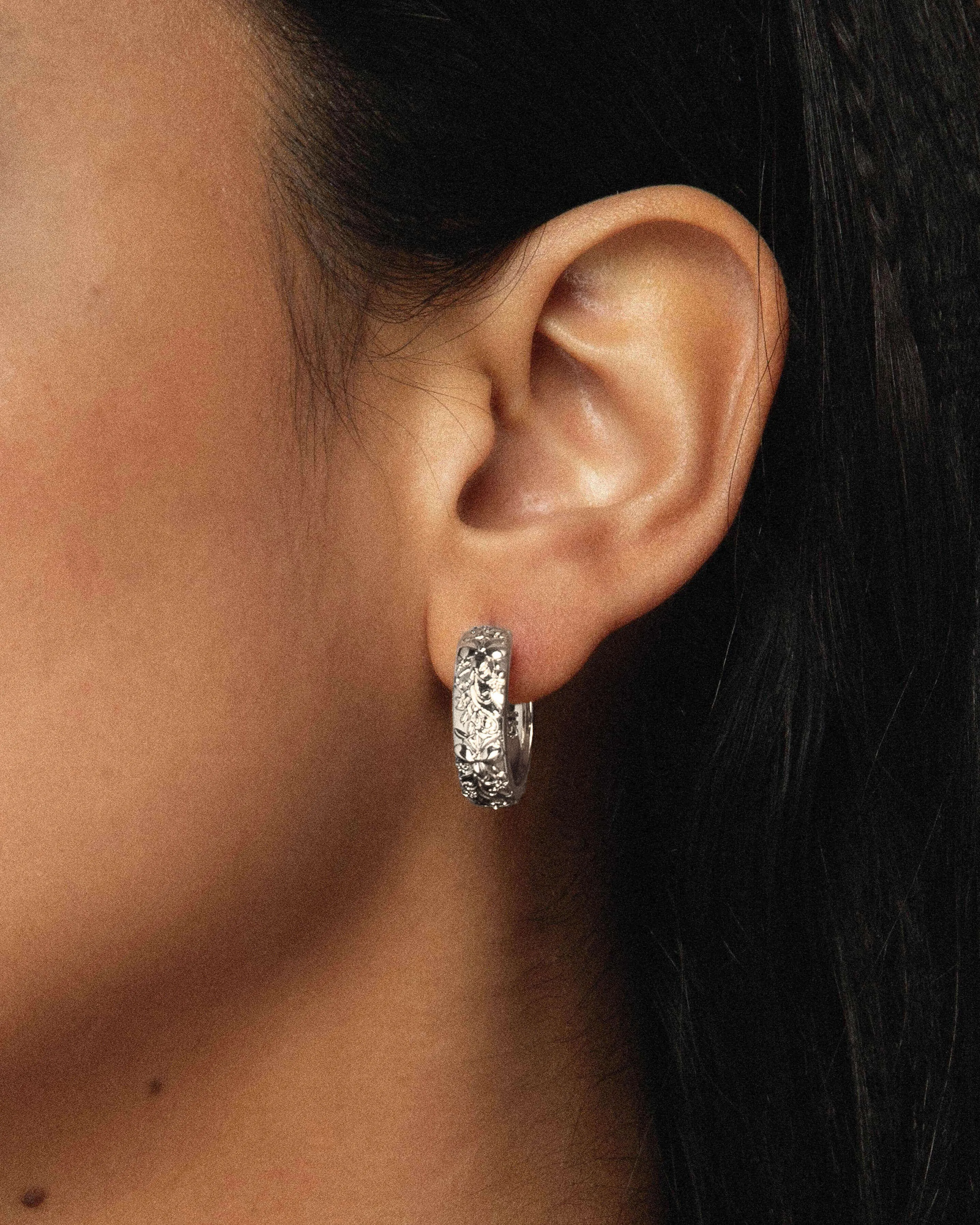 Serenade of Orchid Hoops in Silver sold by En Route Jewelry product image thumbnail 2