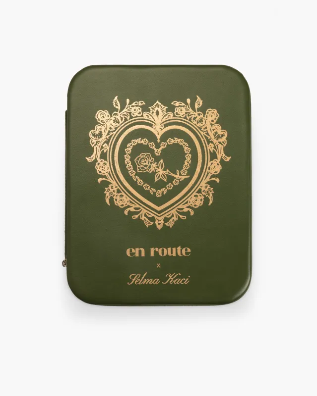 Isola Heart Jewelry Box in Olive sold by En Route Jewelry
