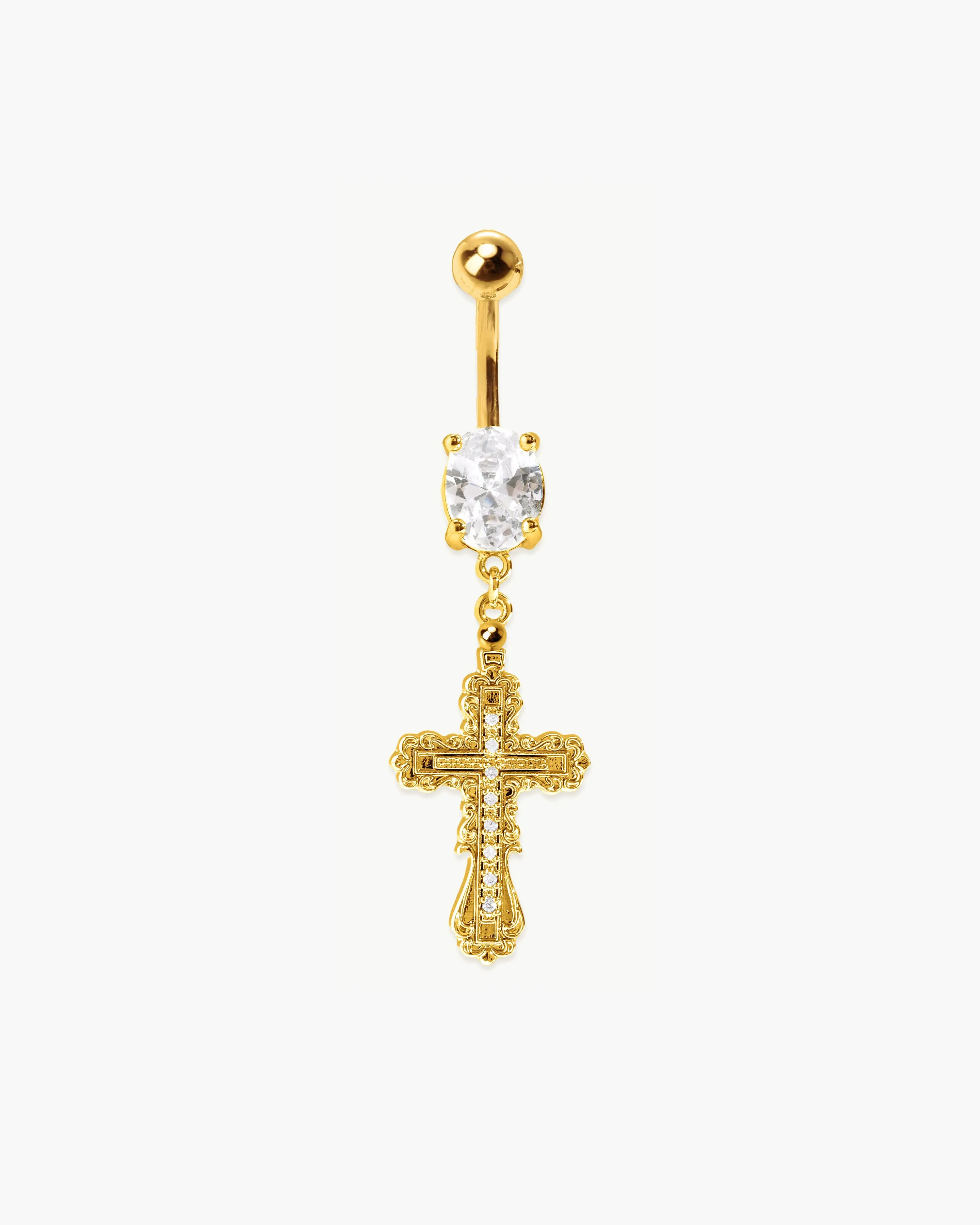 Everette Cross Belly Ring in Silver sold by En Route Jewelry product image thumbnail 4