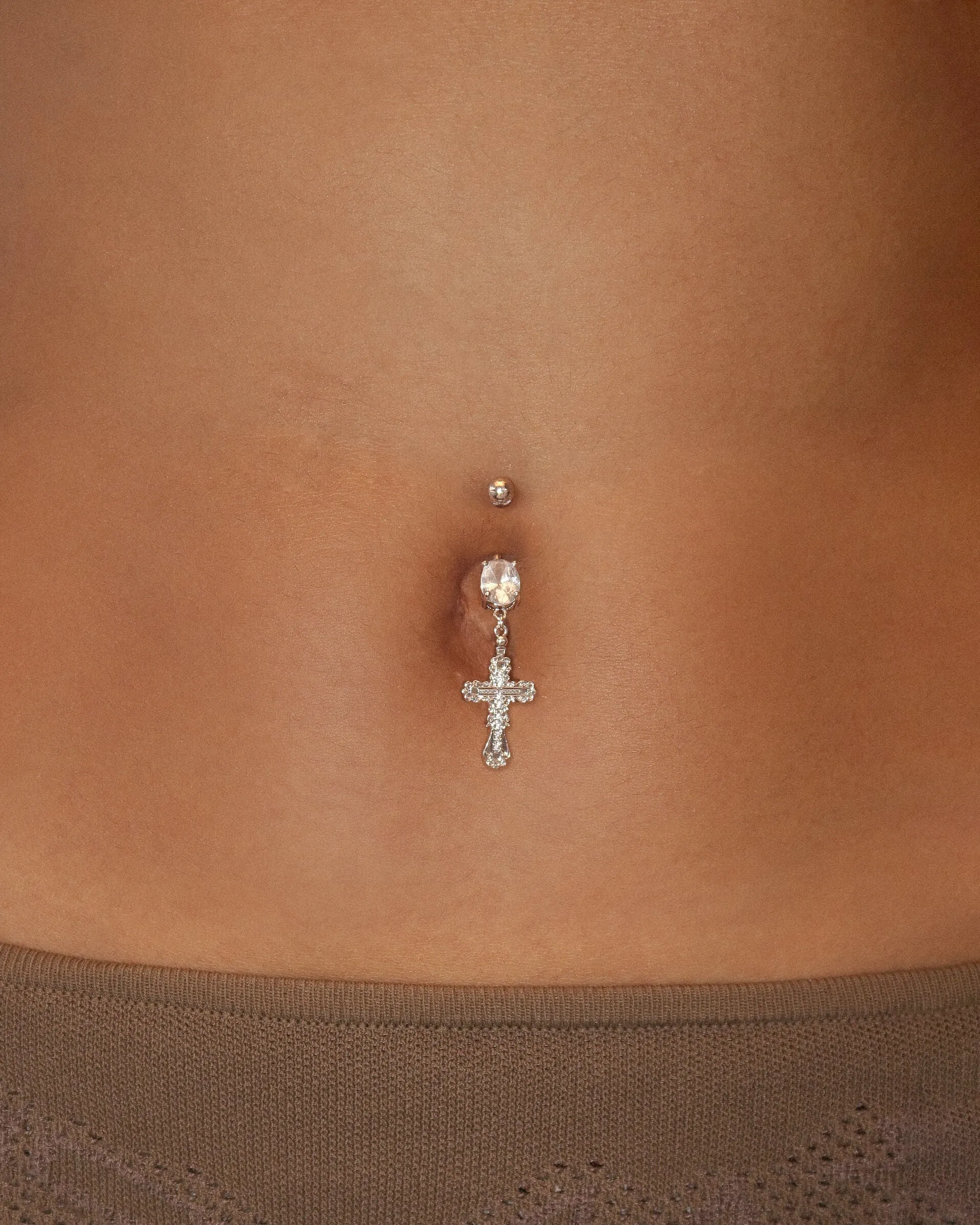 Everette Cross Belly Ring in Silver sold by En Route Jewelry product image thumbnail 3