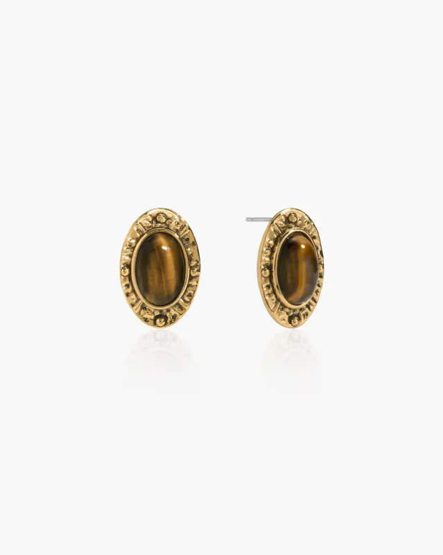Tiger's Eye Savannah Studs Earrings sold by En Route Jewelry