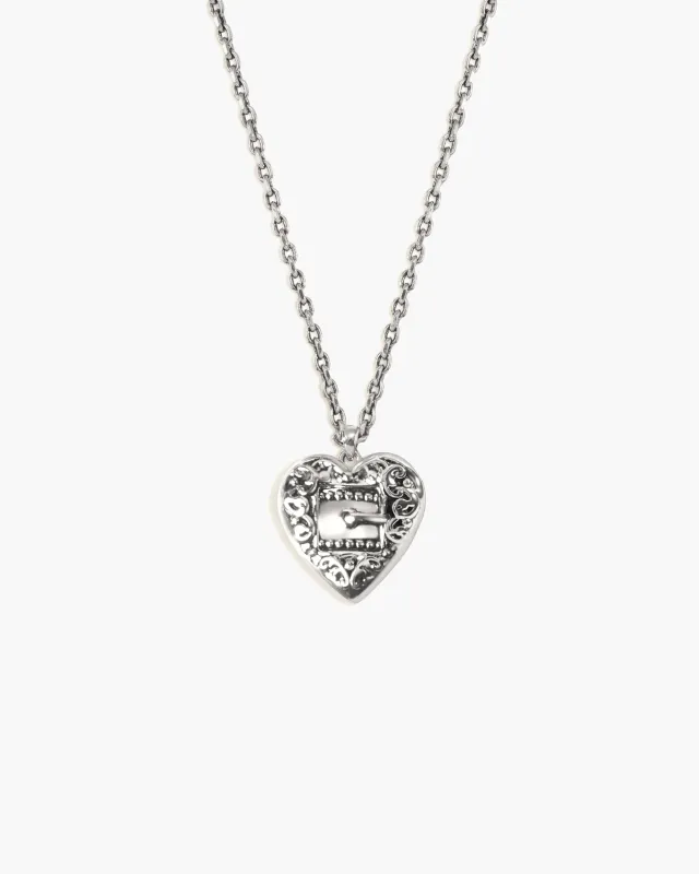 Belted Heart Necklace in Silver sold by En Route Jewelry