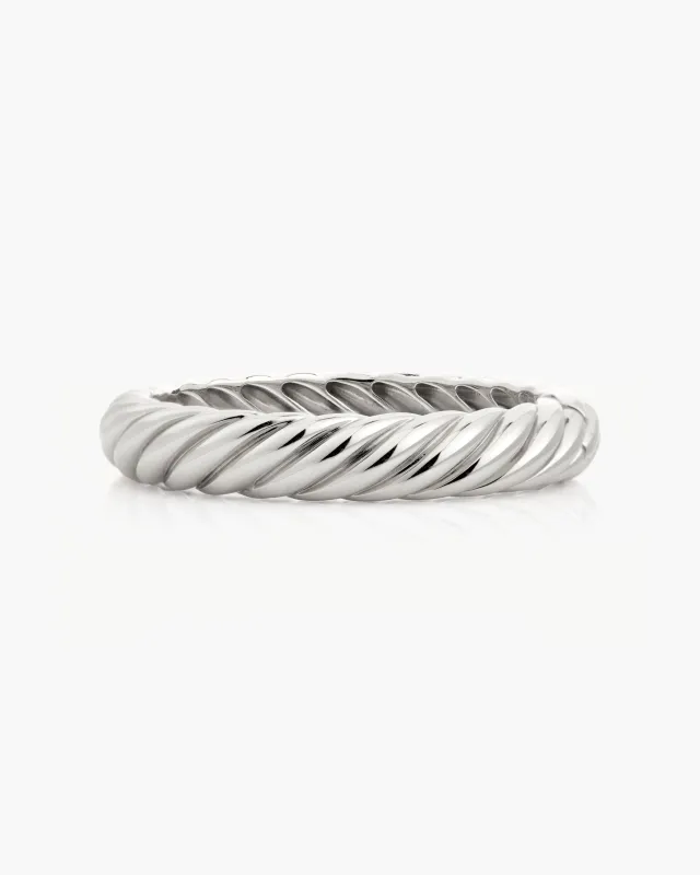 Silver Chunky Braided Bangle sold by en route