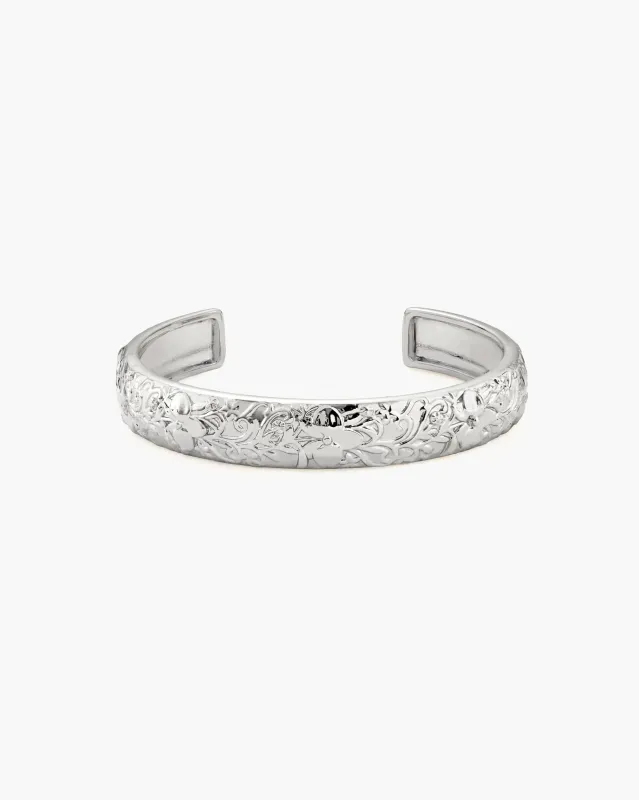 Serenade of Orchid Bangle in Silver made by En Route Jewelry