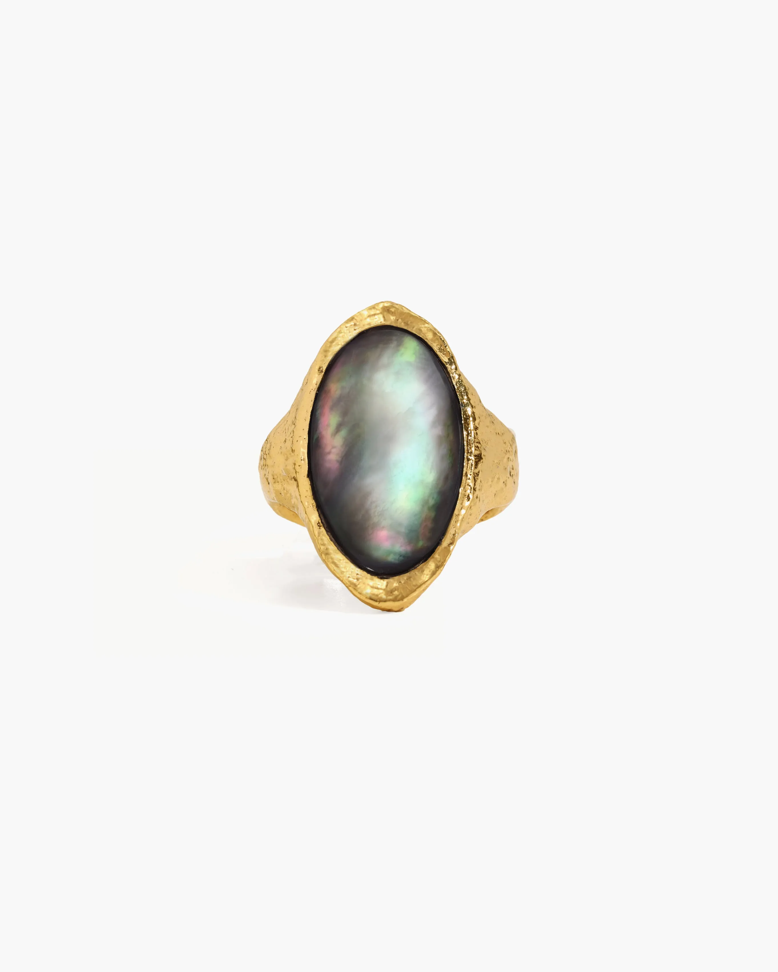 Midnight Oval Shell Ring in Silver sold by en route product image thumbnail 5