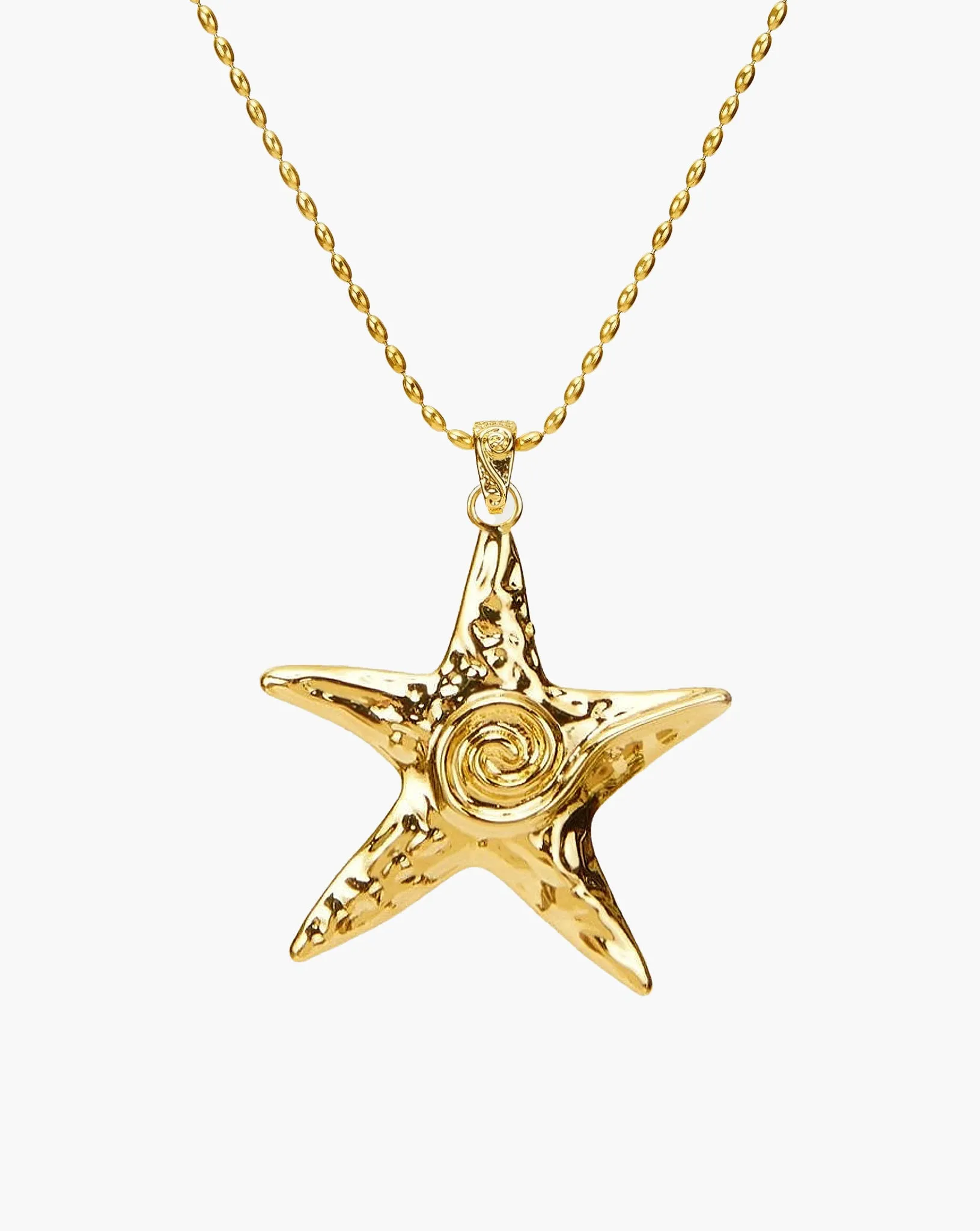 Large Starfish Necklace in Gold sold by En Route Jewelry