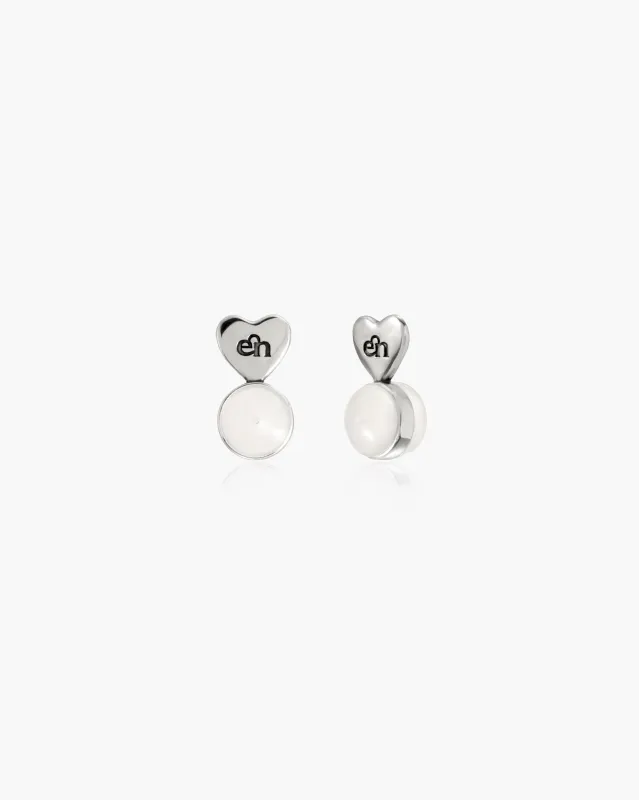 Silver Heart-shaped Earring Back Lifters sold by En Route Jewelry