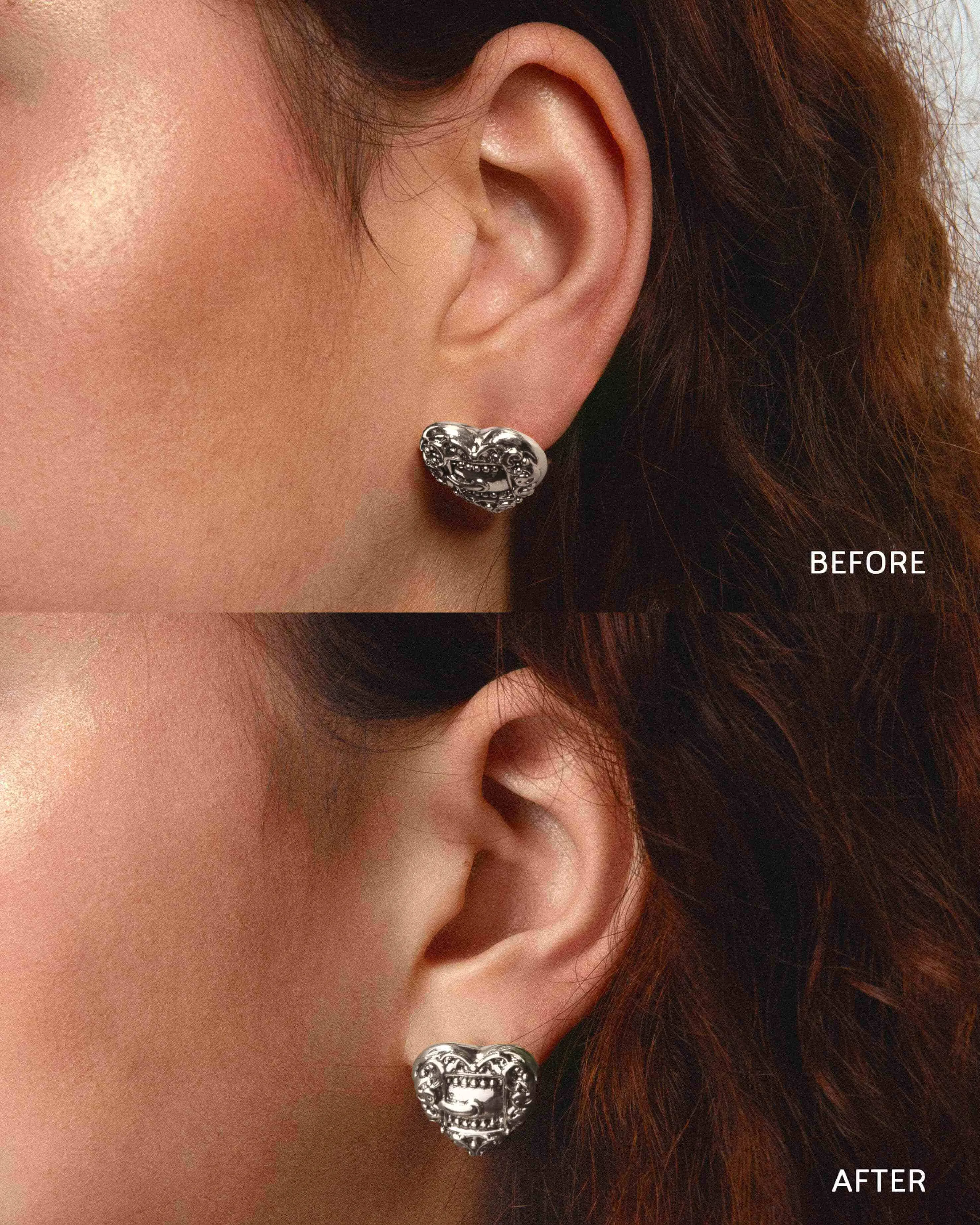 Silver Heart-shaped Earring Back Lifters sold by En Route Jewelry product image thumbnail 2