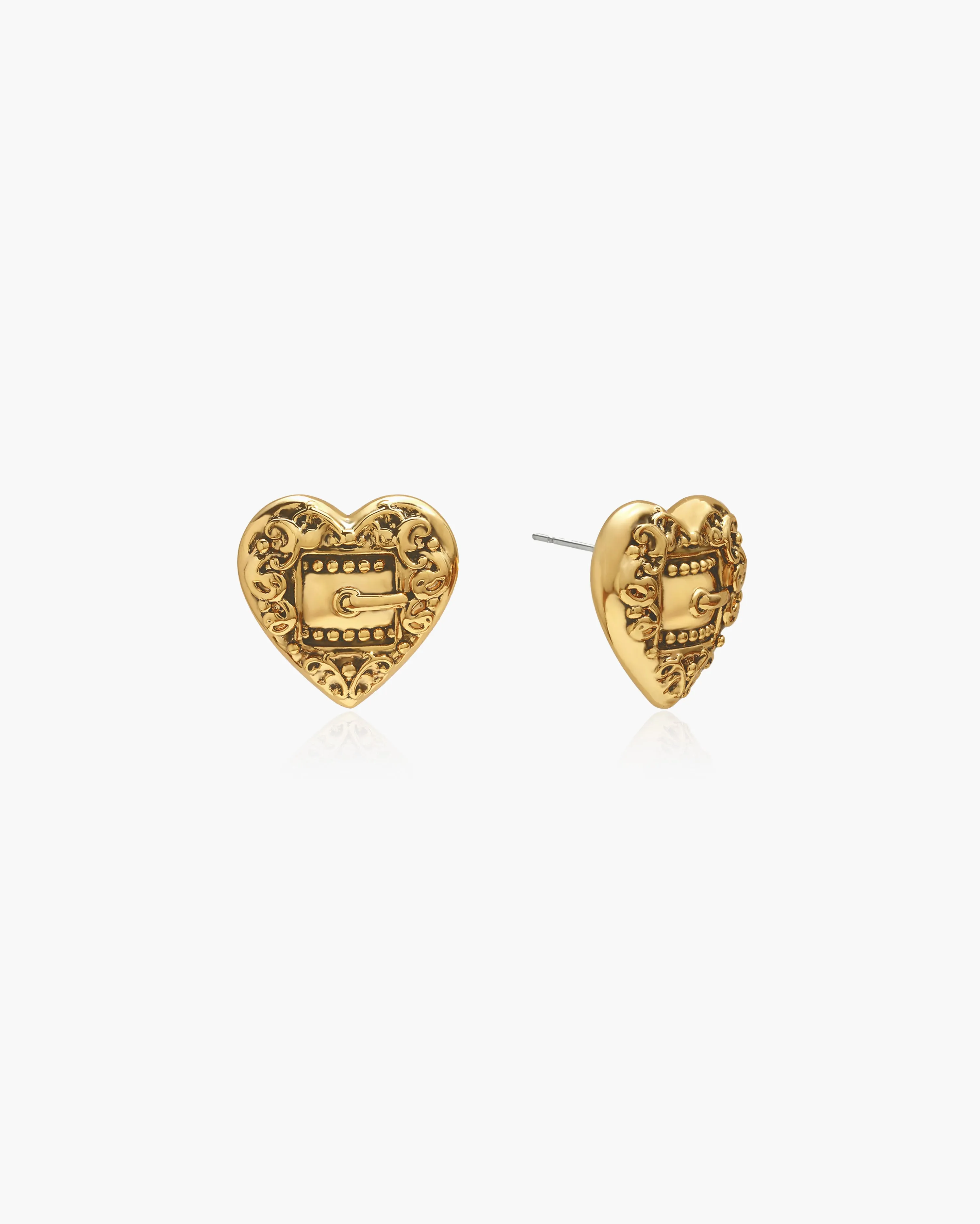 Belted Heart Stud Earrings in Silver sold by En Route Jewelry product image thumbnail 5