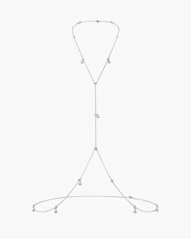 Twinkle Body Chain In Silver made by En Route Jewelry
