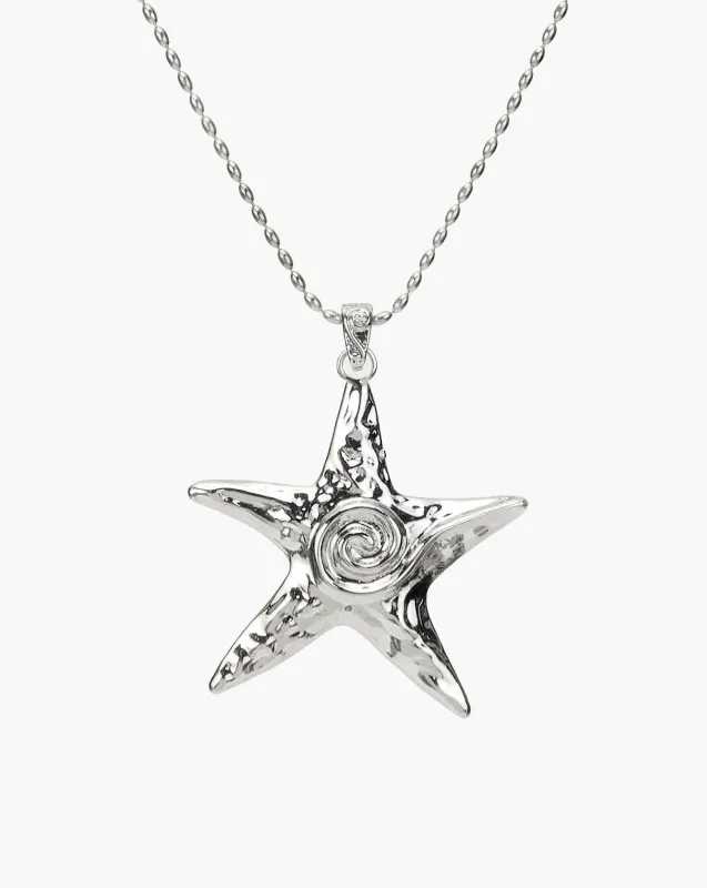 Large Starfish Necklace in Silver sold by En Route Jewelry