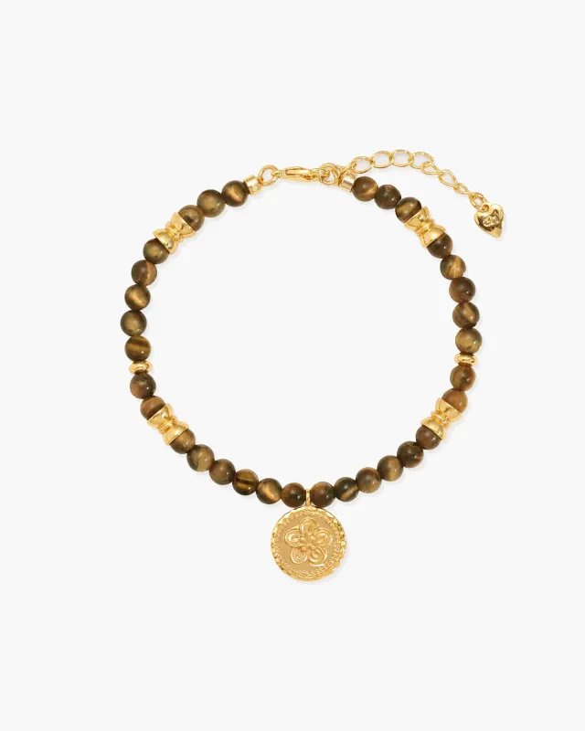 Tiger's Eye Coin Bracelet sold by En Route Jewelry