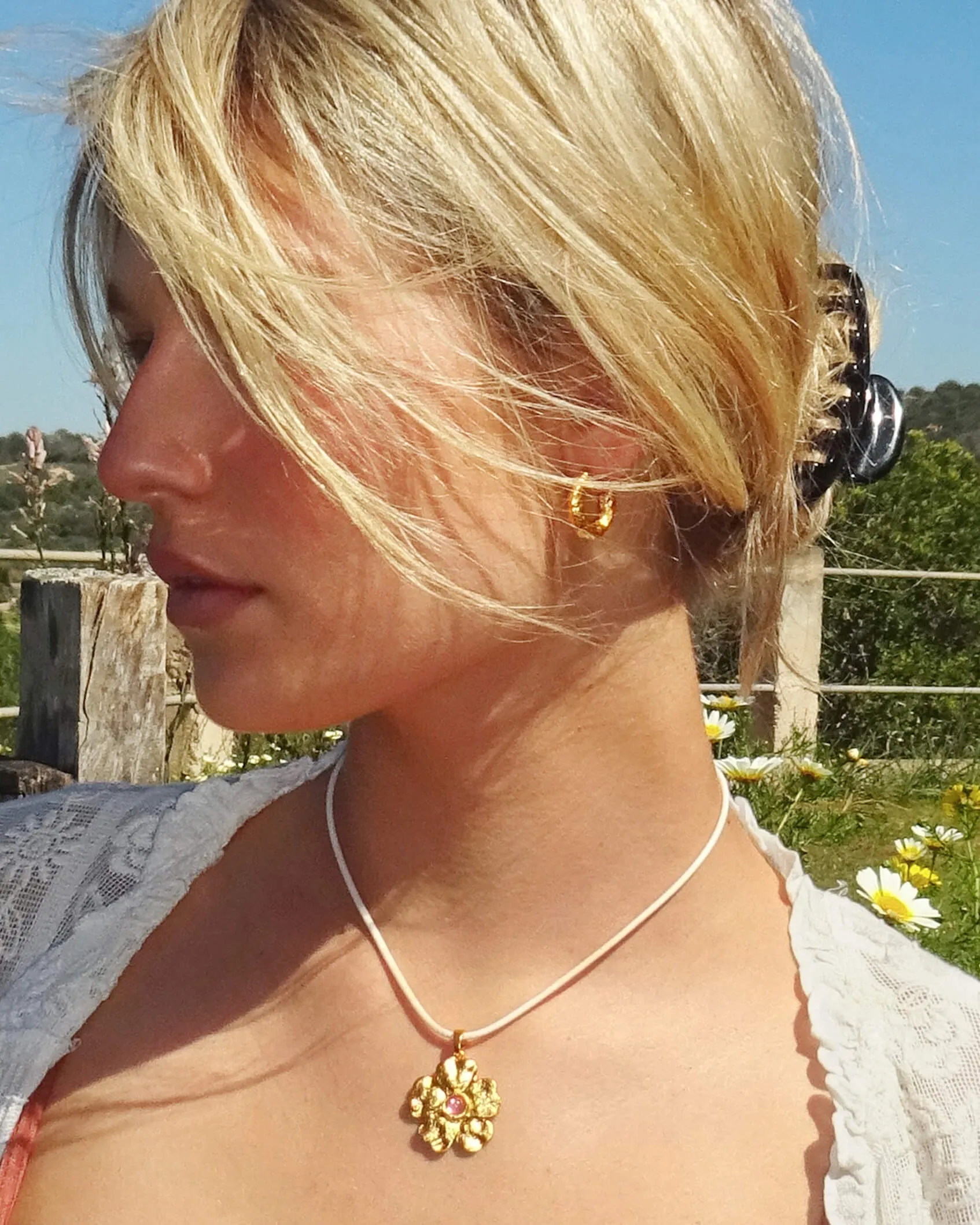 Jenny Medium Hoop Earrings sold by En Route Jewelry product image thumbnail 4