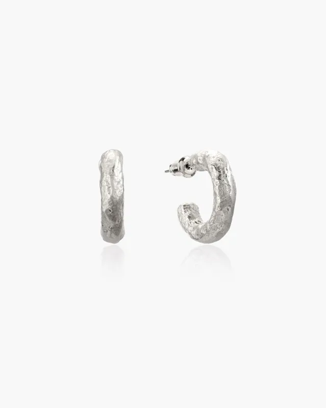 Jenny Medium Hoop Earrings in Silver sold by En Route Jewelry