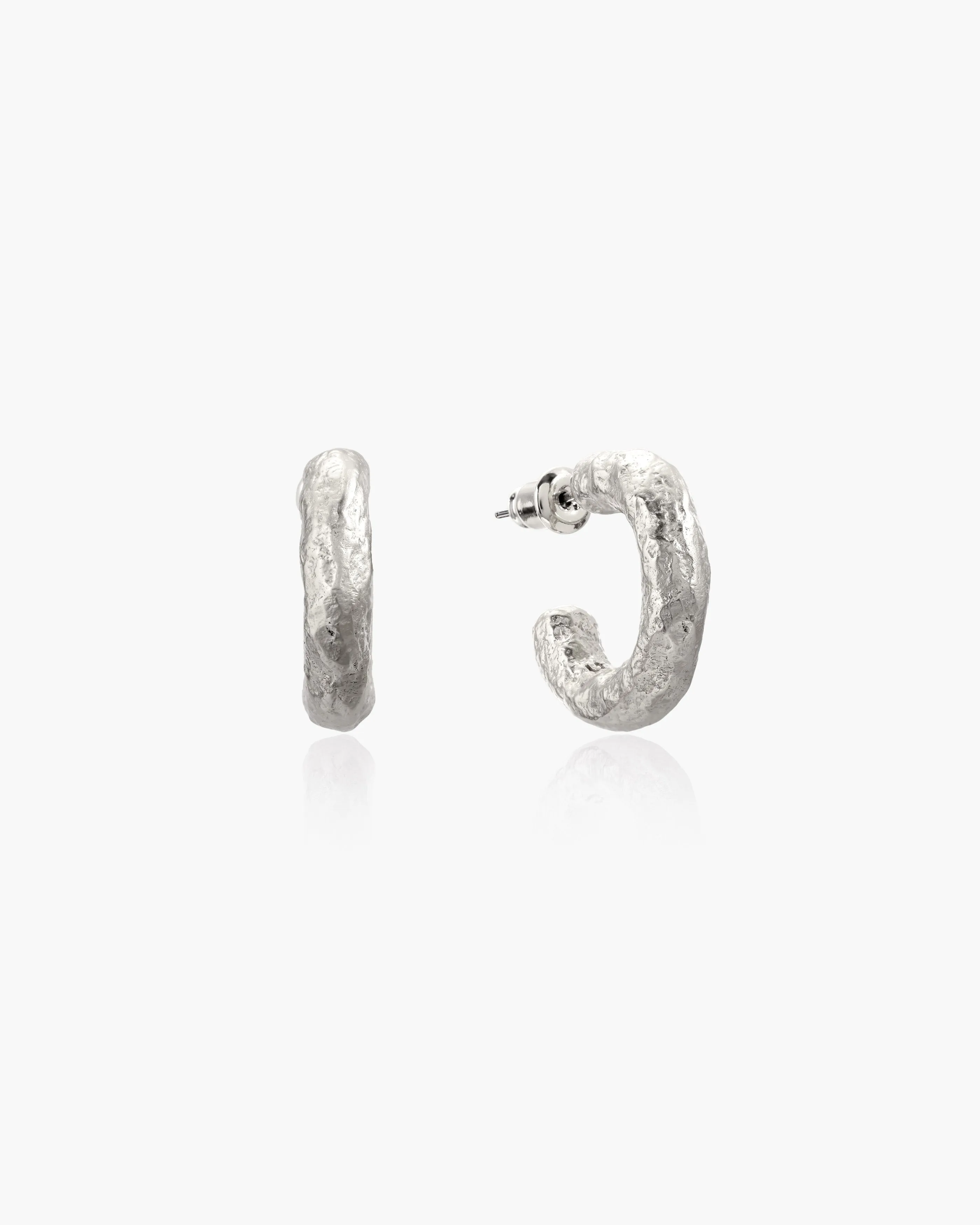 Jenny Medium Hoop Earrings in Silver sold by En Route Jewelry