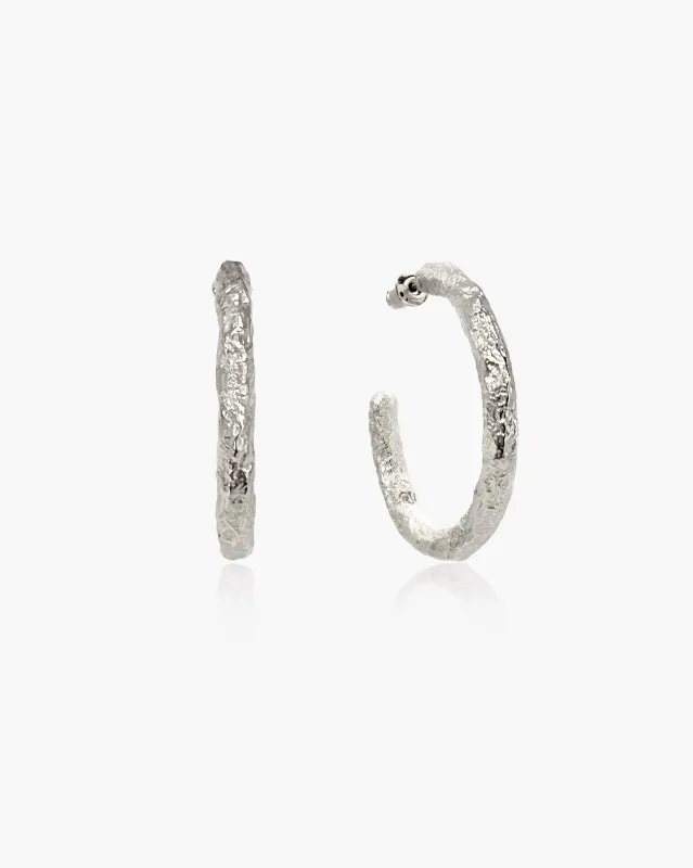 Jenny Large Hoop Earrings in Silver sold by En Route Jewelry