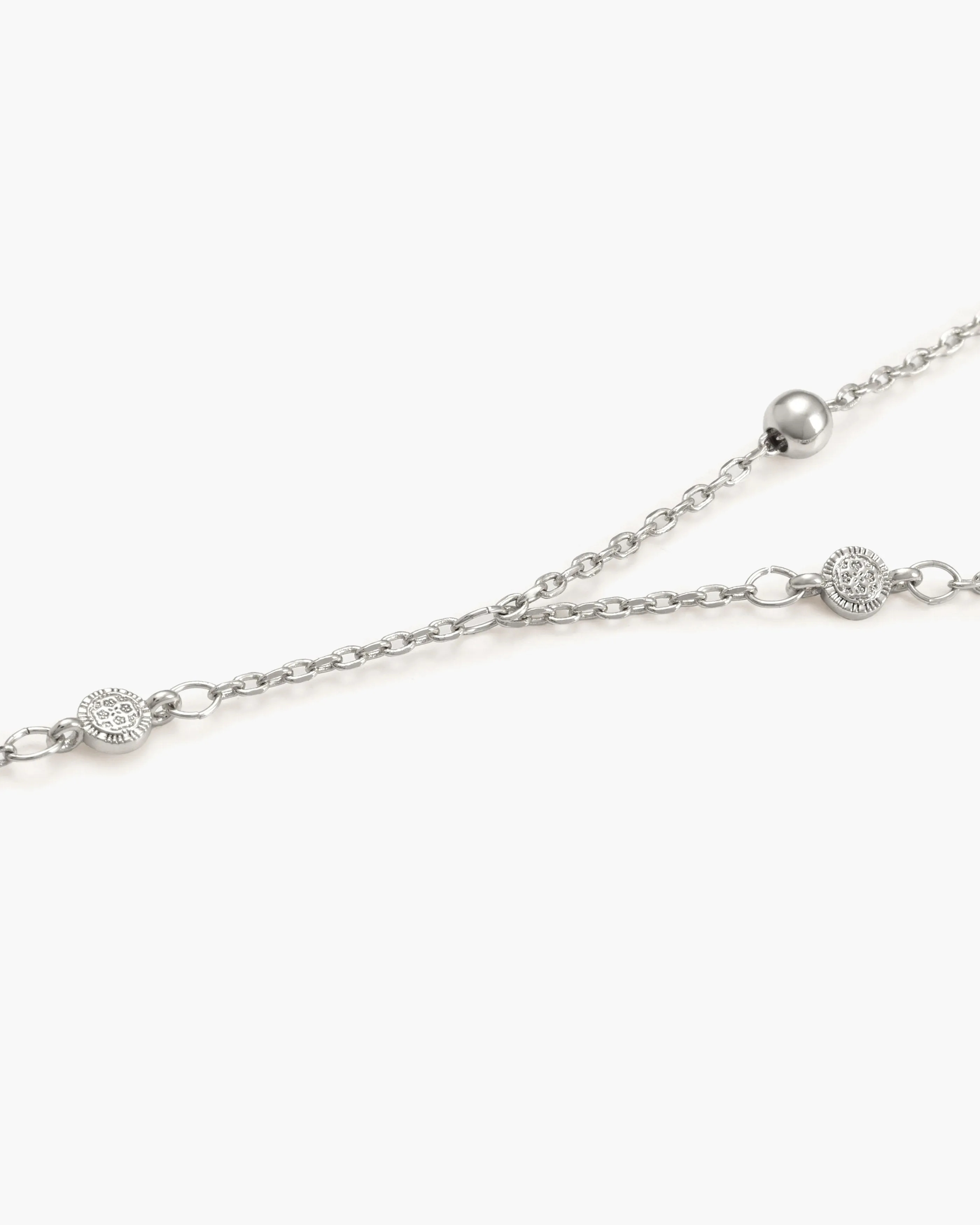 Hojas Coin Hand Chain Bracelet in Silver sold by en route product image thumbnail 3