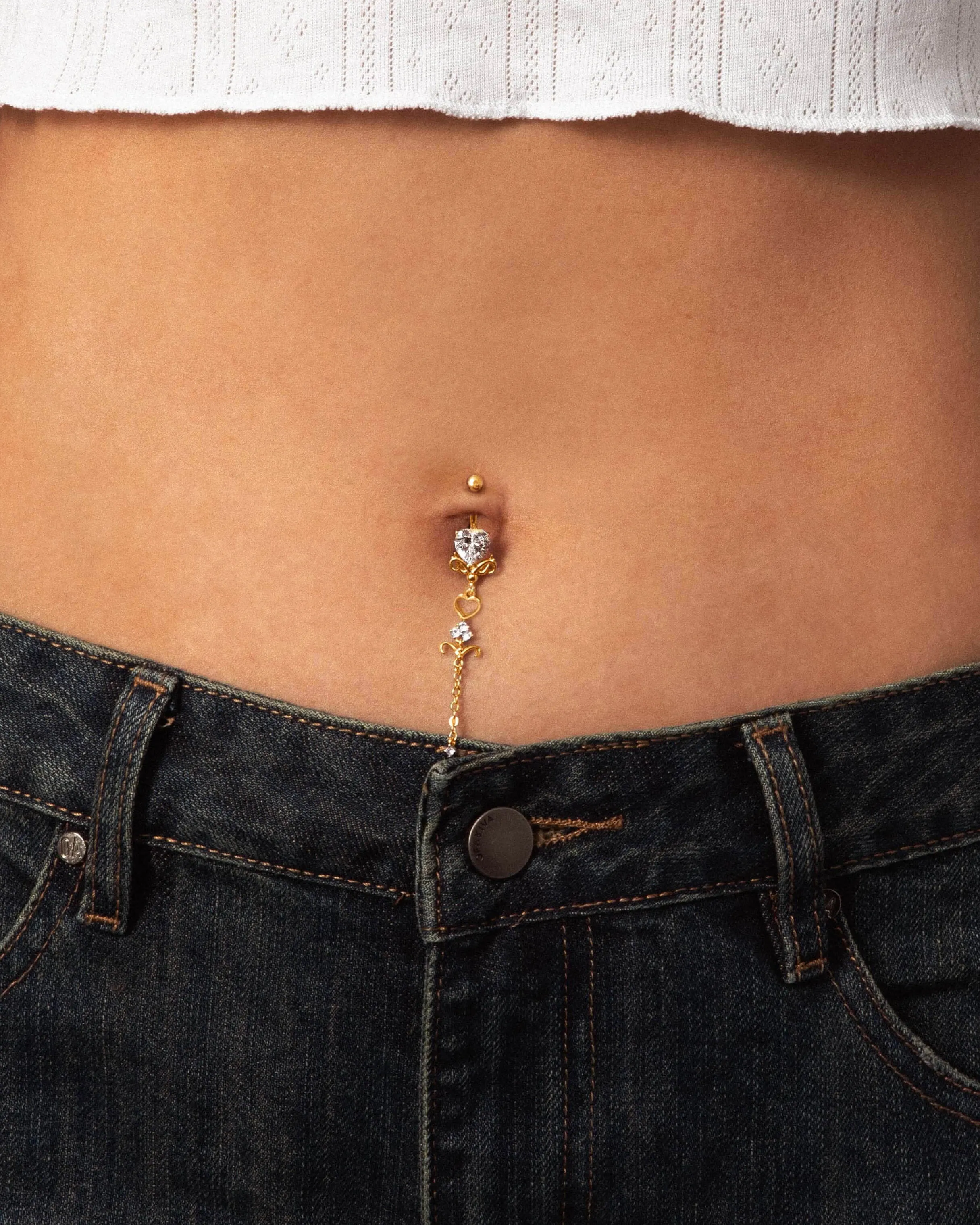 Gold Dripping Belly Ring sold by En Route Jewelry product image thumbnail 2