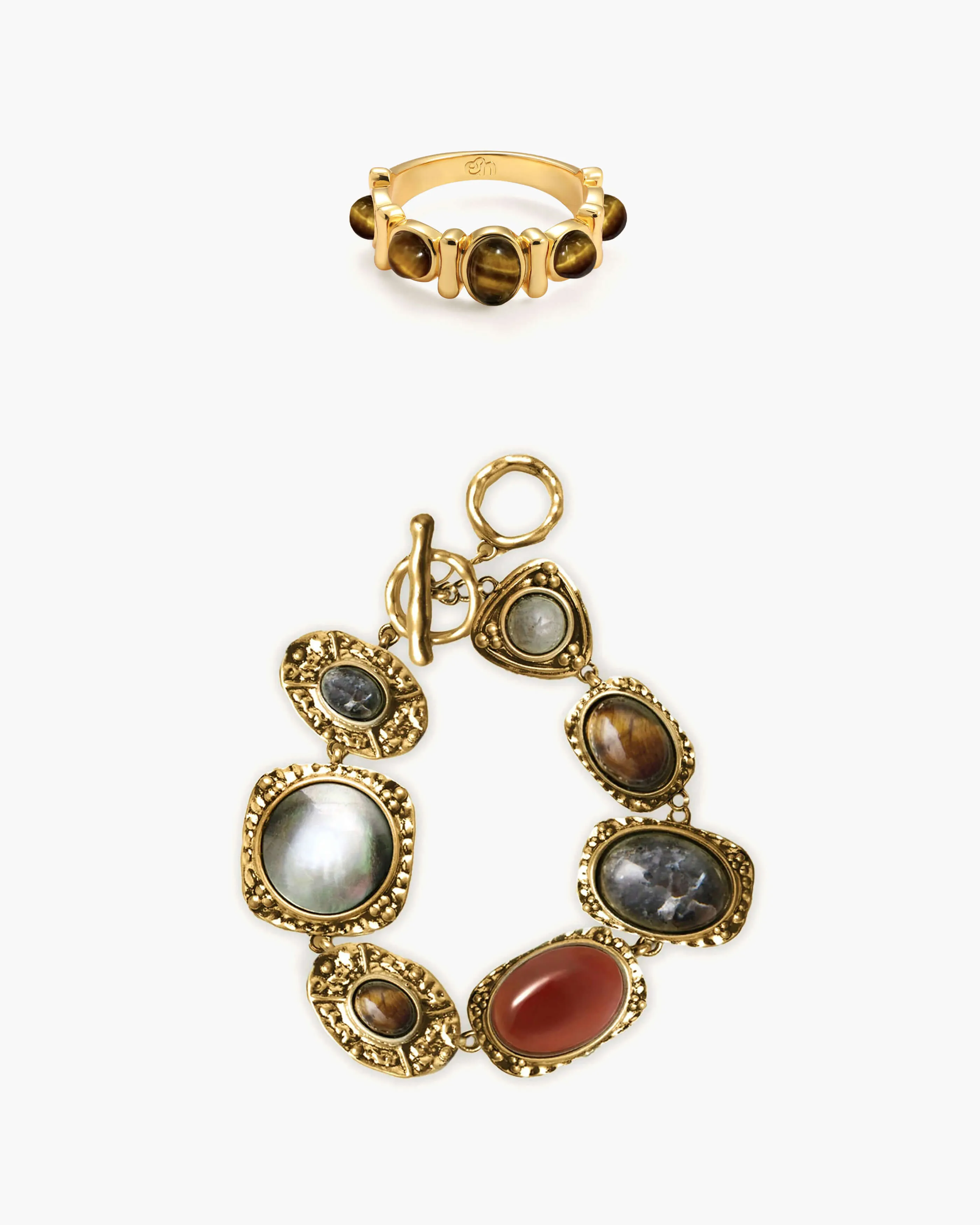 Athena Bracelet and Band Ring Set sold by en route